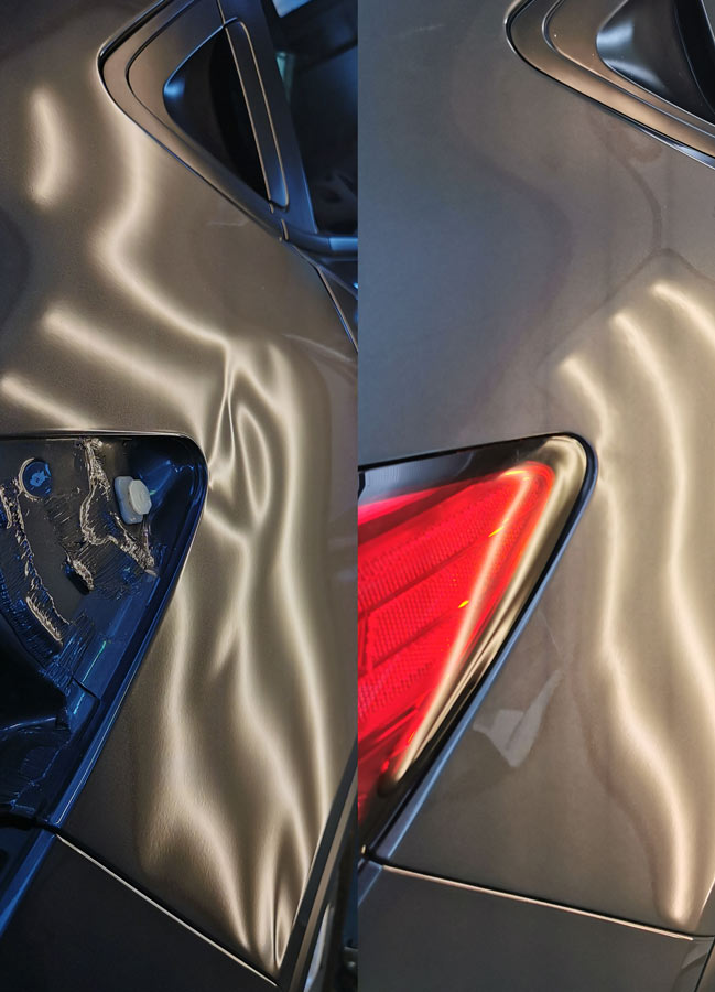 Débosselage sans peinture avant apres